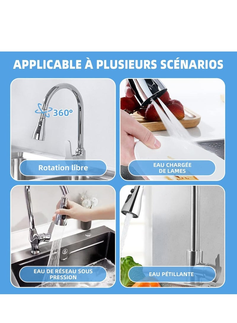 Universal Kitchen Faucet Tap Spray Head，360° Swivel Spout Faucet Extender 3 Modes - Image 3